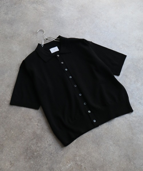 welise(ウェライズ)の「【welise/ウェライズ】サマーニットスムース メニーボタン ハーフスリーブ コンパクト ニットシャツ(シャツ/ブラウス・メンズ・ホワイト/ネイビー/ブラック/グレー/チャコールグレー・S/M/L)」の6枚目の写真