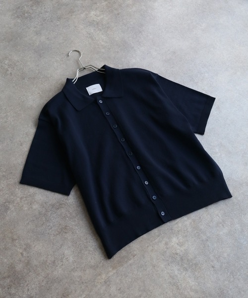 welise(ウェライズ)の「【welise/ウェライズ】サマーニットスムース メニーボタン ハーフスリーブ コンパクト ニットシャツ(シャツ/ブラウス・メンズ・ホワイト/ネイビー/ブラック/グレー/チャコールグレー・S/M/L)」の10枚目の写真