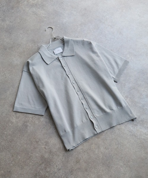 welise(ウェライズ)の「【welise/ウェライズ】サマーニットスムース メニーボタン ハーフスリーブ コンパクト ニットシャツ(シャツ/ブラウス・メンズ・ホワイト/ネイビー/ブラック/グレー/チャコールグレー・S/M/L)」の12枚目の写真