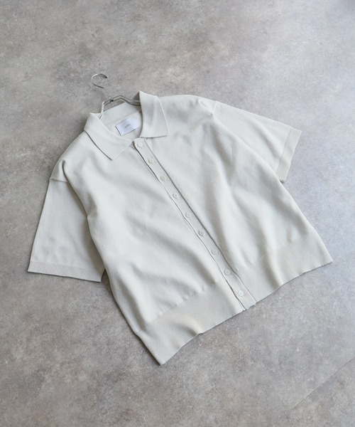 welise(ウェライズ)の「【welise/ウェライズ】サマーニットスムース メニーボタン ハーフスリーブ コンパクト ニットシャツ(シャツ/ブラウス・メンズ・ホワイト/ネイビー/ブラック/グレー/チャコールグレー・S/M/L)」の8枚目の写真