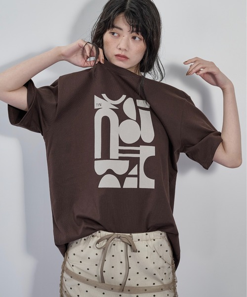 45r 重陽の歳時記　カットソー　フロッキープリント フロッキープリントハーフスリーブTシャツ（Tシャツ/カットソー）｜THE