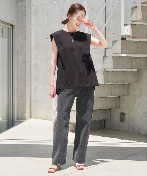 SLOBE IENA(スローブイエナ)の「《4サイズ展開/追加》LE DENIM ストレートデニムパンツ(デニムパンツ・レディース・ブラック/サックスブルー・36/38/40/34)」の6枚目の写真
