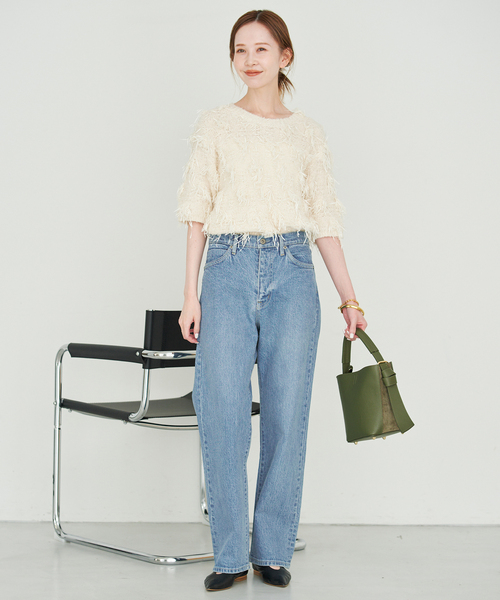 SLOBE IENA(スローブイエナ)の「《4サイズ展開/追加》LE DENIM ストレートデニムパンツ(デニムパンツ・レディース・ブラック/サックスブルー・36/38/40/34)」の18枚目の写真