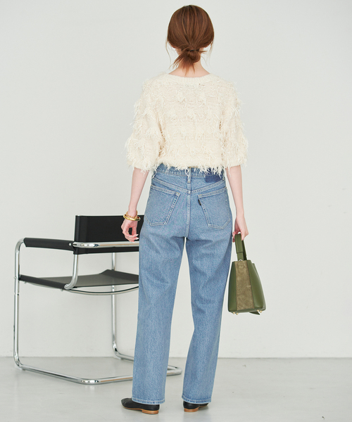 SLOBE IENA(スローブイエナ)の「《4サイズ展開/追加》LE DENIM ストレートデニムパンツ(デニムパンツ・レディース・ブラック/サックスブルー・36/38/40/34)」の19枚目の写真