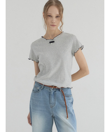 Paris Morning Stripe Top_Gray