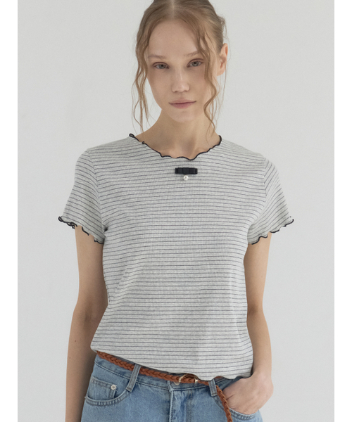 Sorry,Too Much Love(ソーリートゥーマッチラブ)の「Paris Morning Stripe Top_Gray(Tシャツ/カットソー・レディース・その他・FREE)」の3枚目の写真
