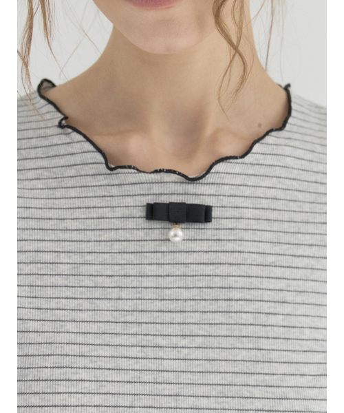 Sorry,Too Much Love(ソーリートゥーマッチラブ)の「Paris Morning Stripe Top_Gray(Tシャツ/カットソー・レディース・その他・FREE)」の5枚目の写真