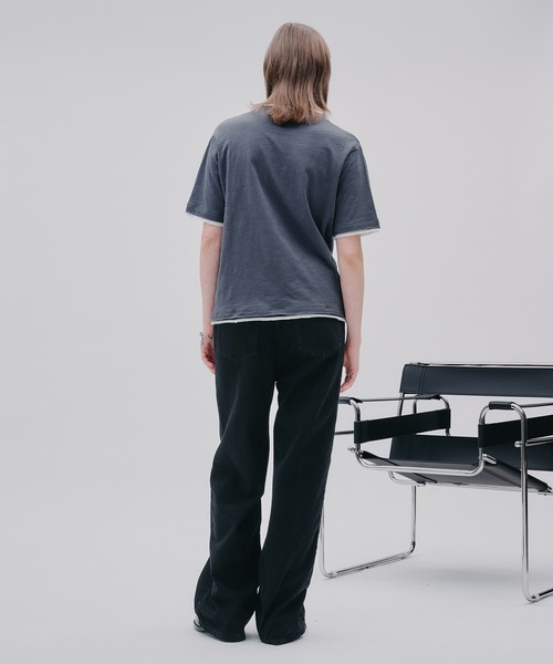 SELLE GLANT（セレグランテ）の「LAYERED HENLEY NECK SLUB T-SHIRT/レイヤードスタイルヘンリーネックスラブTシャツ（Tシャツ/カットソー・メンズ・ブラック系その他/ネイビー/ダークブラウン/ブラック・SMALL/MEDIUM/LARGE）」の18枚目の写真