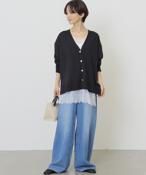 JOURNAL STANDARD relume（ジャーナルスタンダード　レリューム）の「［手洗い可］ウォッシャブルメタルボタンVネックカーディガン（カーディガン/ボレロ・レディース・ブラック/ブラウン・FREE）」の3枚目の写真