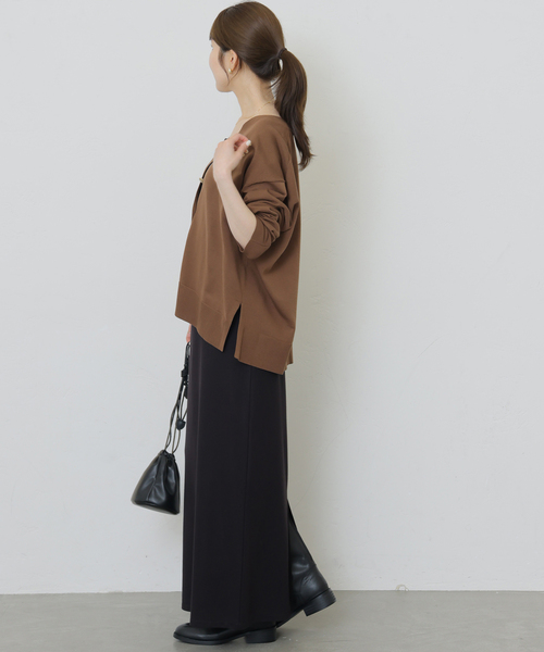 JOURNAL STANDARD relume（ジャーナルスタンダード　レリューム）の「［手洗い可］ウォッシャブルメタルボタンVネックカーディガン（カーディガン/ボレロ・レディース・ブラック/ブラウン・FREE）」の12枚目の写真