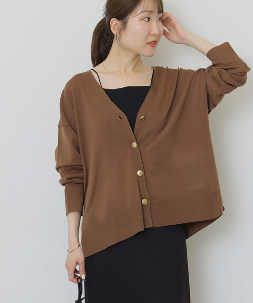 JOURNAL STANDARD relume（ジャーナルスタンダード　レリューム）の「［手洗い可］ウォッシャブルメタルボタンVネックカーディガン（カーディガン/ボレロ・レディース・ブラック/ブラウン・FREE）」の14枚目の写真