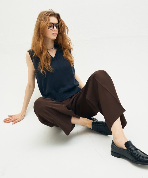 full/fill.(フルフィル)の「sleeve less skipper knit / スリーブレススキッパーニット(ニット/セーター・レディース・ネイビー/アイボリー・FREE)」の21枚目の写真