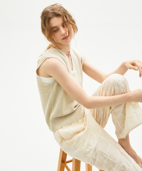full/fill.(フルフィル)の「sleeve less skipper knit / スリーブレススキッパーニット(ニット/セーター・レディース・ネイビー/アイボリー・FREE)」の10枚目の写真