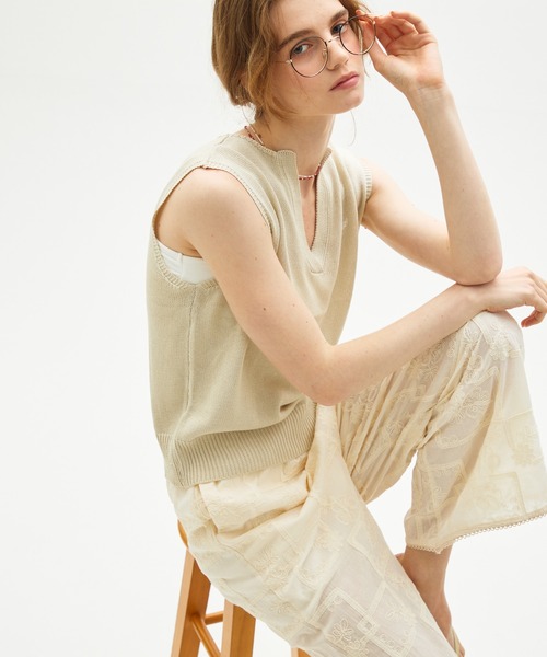full/fill.(フルフィル)の「sleeve less skipper knit / スリーブレススキッパーニット(ニット/セーター・レディース・ネイビー/アイボリー・FREE)」の11枚目の写真