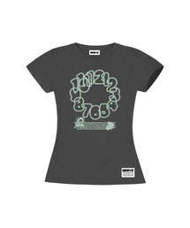 ミントナム セミクロップ 半袖Tシャツ [チャコール]
