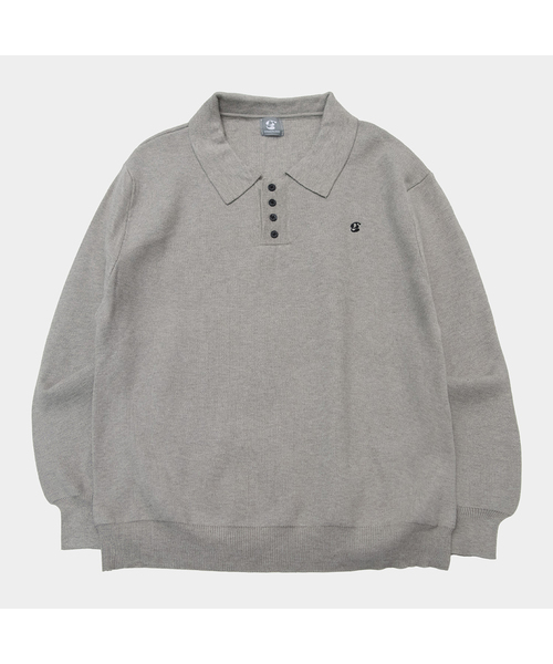 SOMEPLACE MAN(サムプレイス・マン)の「ベーシックラグビーシングルカラーソフトニットマンツーマンTシャツ_3COLOR(Tシャツ/カットソー・メンズ・オレンジ/ライトグレー/ブラック・FREE)」の3枚目の写真
