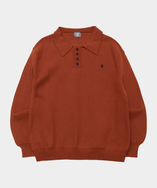 SOMEPLACE MAN(サムプレイス・マン)の「ベーシックラグビーシングルカラーソフトニットマンツーマンTシャツ_3COLOR(Tシャツ/カットソー・メンズ・オレンジ/ライトグレー/ブラック・FREE)」の4枚目の写真