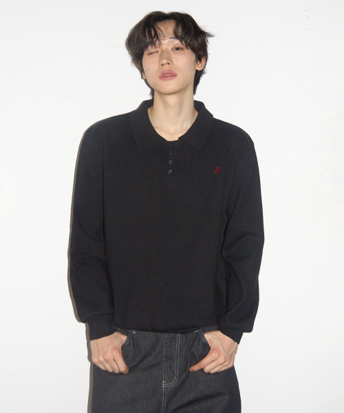 SOMEPLACE MAN(サムプレイス・マン)の「ベーシックラグビーシングルカラーソフトニットマンツーマンTシャツ_3COLOR(Tシャツ/カットソー・メンズ・オレンジ/ライトグレー/ブラック・FREE)」の14枚目の写真