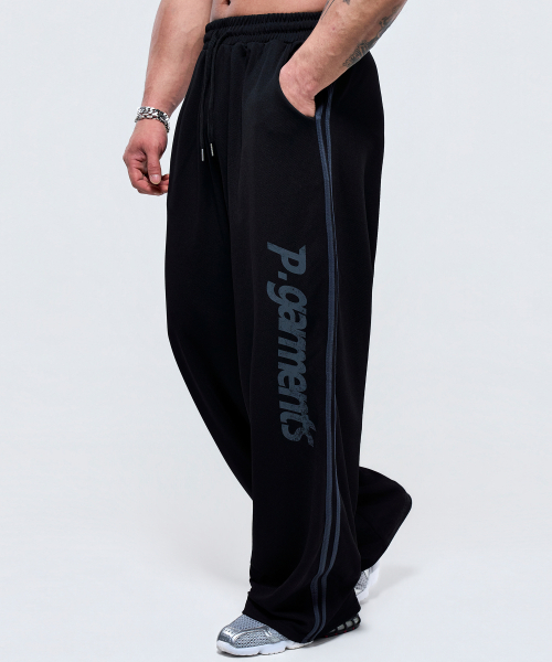 PHYSICAL GARMENTS（フィジカルガーメンツ）の「P2641 アスレチックメッシュワイドパンツ [ブラック]（その他パンツ・メンズ・ブラック・MEDIUM/LARGE/X-LARGE/XX-LARGE）」の2枚目の写真
