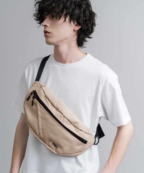 MEI（メイ）の「MEI メイ BOTTOMLINE L ハーフムーンショルダーバッグ/ボディバッグ（ショルダーバッグ・メンズ・ベージュ/グレー/ブラック・FREE）」の14枚目の写真