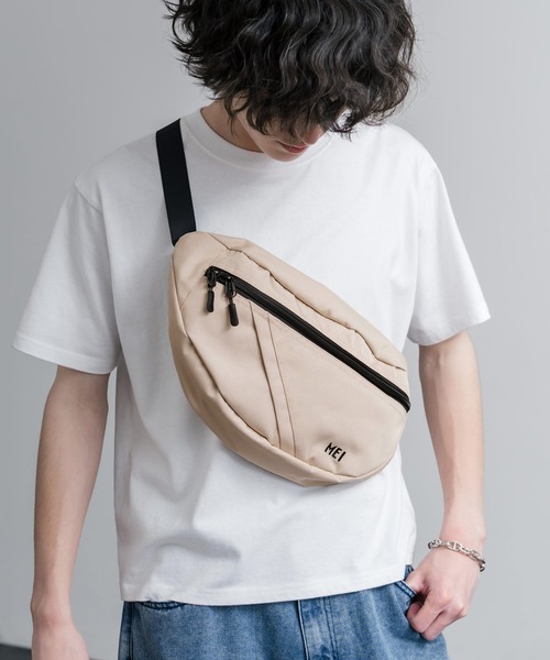MEI（メイ）の「MEI メイ BOTTOMLINE L ハーフムーンショルダーバッグ/ボディバッグ（ショルダーバッグ・メンズ・ベージュ/グレー/ブラック・FREE）」の15枚目の写真