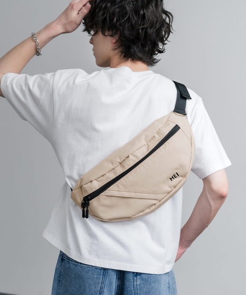 MEI（メイ）の「MEI メイ BOTTOMLINE L ハーフムーンショルダーバッグ/ボディバッグ（ショルダーバッグ・メンズ・ベージュ/グレー/ブラック・FREE）」の16枚目の写真