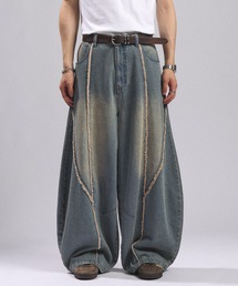 RAGEBLUE | ARCH FRINGE DENIM BARREL BUGGY PANTS/アーチフリンジデニムバレルバギーパンツ(デニムパンツ)