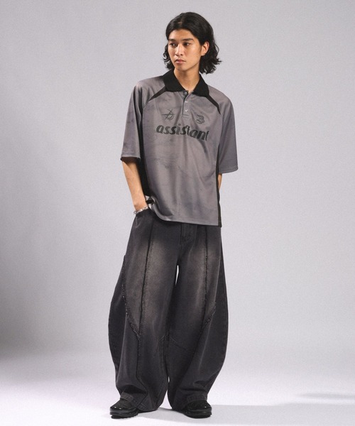 RAGEBLUE(レイジブルー)の「ARCH FRINGE DENIM BARREL BUGGY PANTS/アーチフリンジデニムバレルバギーパンツ(デニムパンツ・メンズ・ブルー/ブラック・LARGE/MEDIUM)」の3枚目の写真