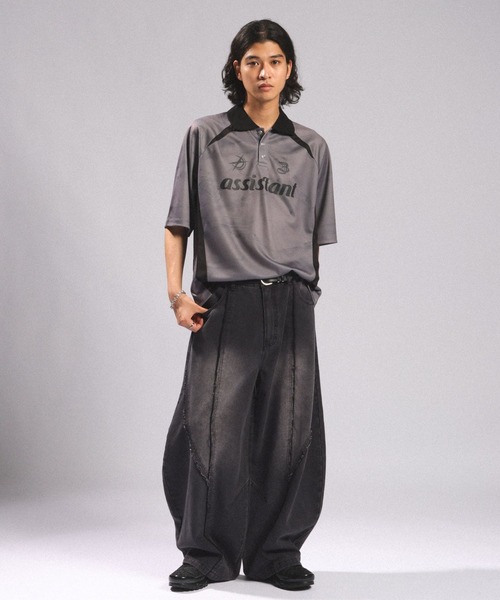 RAGEBLUE(レイジブルー)の「ARCH FRINGE DENIM BARREL BUGGY PANTS/アーチフリンジデニムバレルバギーパンツ(デニムパンツ・メンズ・ブルー/ブラック・LARGE/MEDIUM)」の5枚目の写真