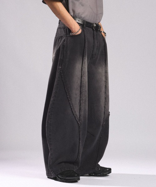 RAGEBLUE(レイジブルー)の「ARCH FRINGE DENIM BARREL BUGGY PANTS/アーチフリンジデニムバレルバギーパンツ(デニムパンツ・メンズ・ブルー/ブラック・LARGE/MEDIUM)」の6枚目の写真