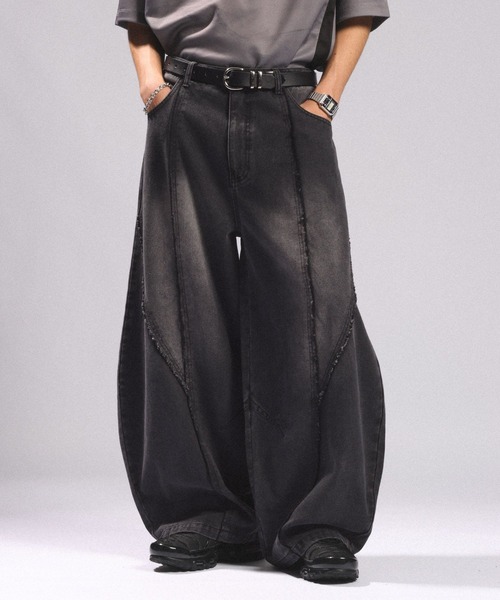 RAGEBLUE(レイジブルー)の「ARCH FRINGE DENIM BARREL BUGGY PANTS/アーチフリンジデニムバレルバギーパンツ(デニムパンツ・メンズ・ブルー/ブラック・LARGE/MEDIUM)」の7枚目の写真