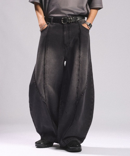 RAGEBLUE(レイジブルー)の「ARCH FRINGE DENIM BARREL BUGGY PANTS/アーチフリンジデニムバレルバギーパンツ(デニムパンツ・メンズ・ブルー/ブラック・LARGE/MEDIUM)」の8枚目の写真