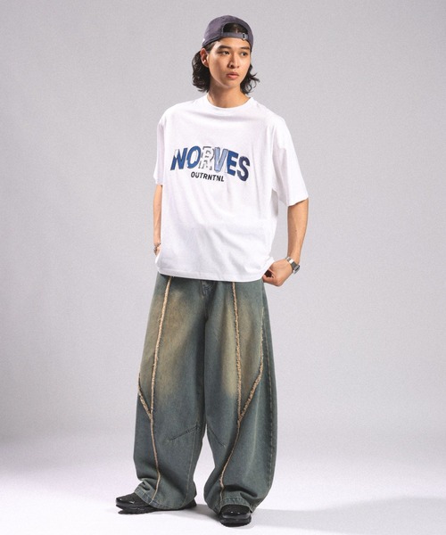 RAGEBLUE(レイジブルー)の「ARCH FRINGE DENIM BARREL BUGGY PANTS/アーチフリンジデニムバレルバギーパンツ(デニムパンツ・メンズ・ブルー/ブラック・LARGE/MEDIUM)」の10枚目の写真