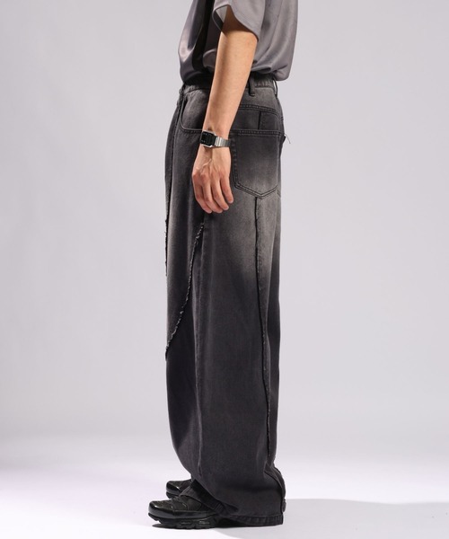 RAGEBLUE(レイジブルー)の「ARCH FRINGE DENIM BARREL BUGGY PANTS/アーチフリンジデニムバレルバギーパンツ(デニムパンツ・メンズ・ブルー/ブラック・LARGE/MEDIUM)」の21枚目の写真