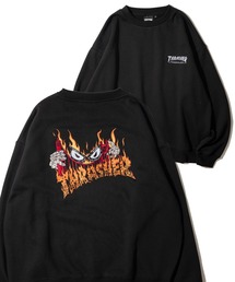 【THRASHER / スラッシャー】裏起毛 NECKFACEロゴ刺繍 スウェットプルオーバー