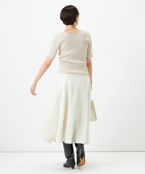 NOLLEY’S Sophi(ノーリーズソフィ)の「《手洗い可能》ラメリブ両前プルオーバー(ニット/セーター・レディース・ベージュ/ダークブラウン/グレー/ベビーピンク・38)」の10枚目の写真