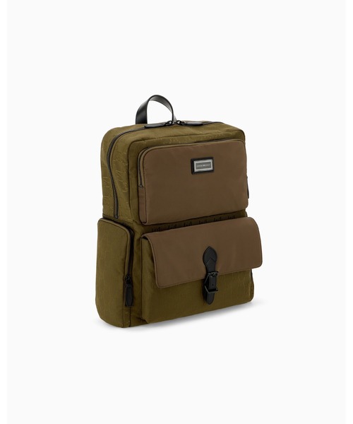 EMPORIO ARMANI(エンポリオアルマーニ)の「【エンポリオ アルマーニ】バックル付きフラップ マルチポケット バックパック(バックパック/リュック・メンズ・カーキ系/ブラック系・FREE)」の10枚目の写真