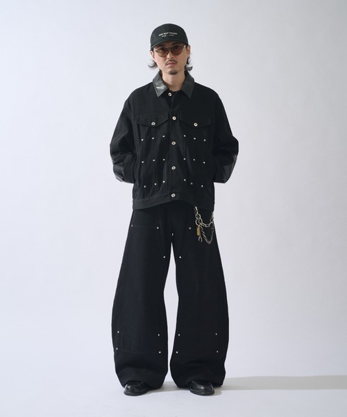 Lui's(ルイス)の「SURJENT ダブルニーバレルデニム(デニムパンツ・メンズ・インディゴブルー/ブラック・1/2)」の7枚目の写真