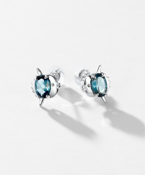 Jewel closet by L&Co.(ジュエルクローゼットバイエルアンドコー)の「K10 ホワイトゴールド マンボウ ピアス(ピアス(両耳用)・レディース・ホワイトゴールド・FREE)」の1枚目の写真