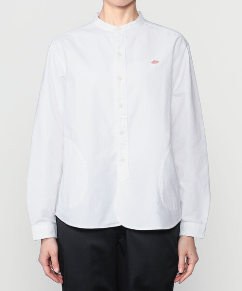 DANTON(ダントン)の「DANTON | オックスフォード バンドカラーシャツ SOLID WOMEN(シャツ/ブラウス・レディース・ホワイト・38/36/34)」の4枚目の写真