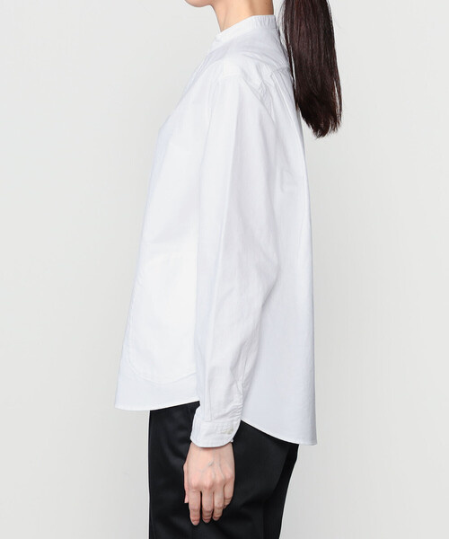 DANTON(ダントン)の「DANTON | オックスフォード バンドカラーシャツ SOLID WOMEN(シャツ/ブラウス・レディース・ホワイト・38/36/34)」の5枚目の写真