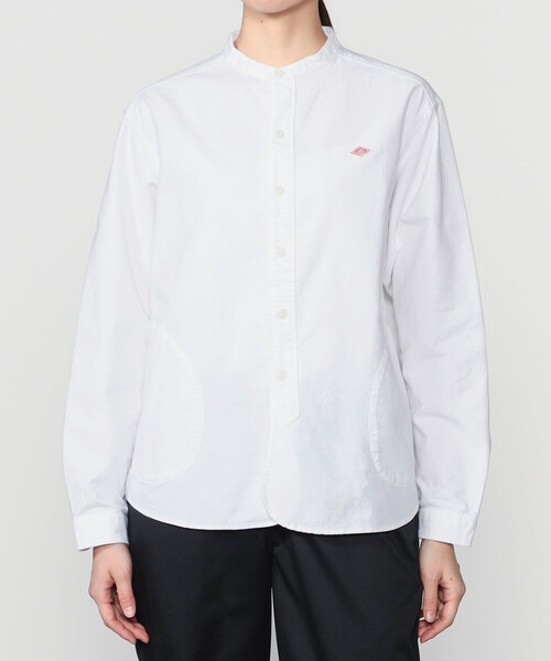 DANTON(ダントン)の「DANTON | オックスフォード バンドカラーシャツ SOLID WOMEN(シャツ/ブラウス・レディース・ホワイト・38/36/34)」の1枚目の写真