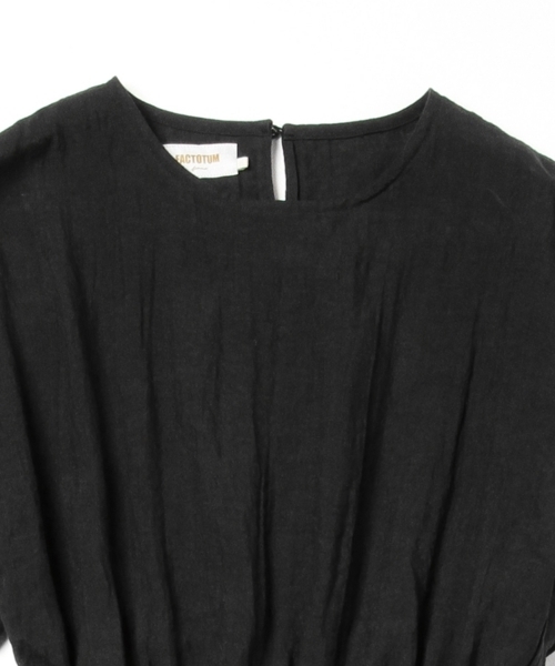 Ray BEAMS(レイビームス)の「●FACTOTUM femme×Ray BEAMS / 別注 リネンマキシ ワンピース(ワンピース・レディース・グレー/ブラック・ONE SIZE)」の7枚目の写真