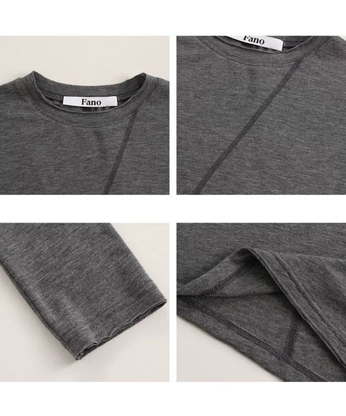 Fano Studios(ファノ ストゥディオズ)の「アシンメトリー ステッチトップス FQ26S196【Fano Studios】【2026AW】(Tシャツ/カットソー・レディース・グレー・M/L/S)」の10枚目の写真