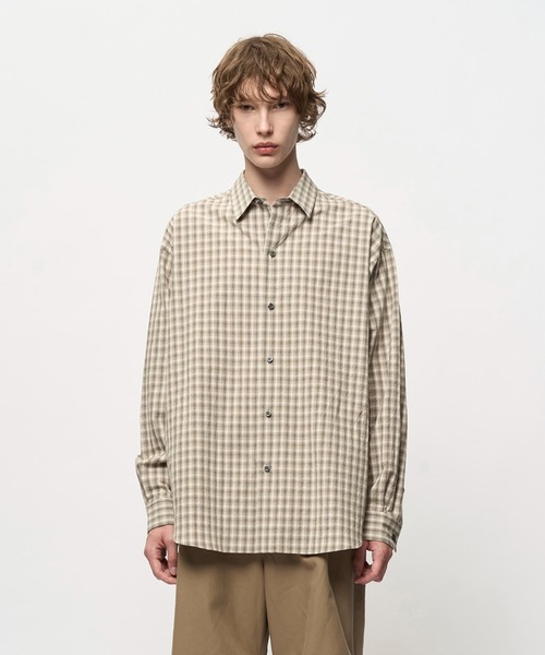 WASHED MINI CHECK SHIRT — рубашка с мелкой клеткой, выстиранный эффект