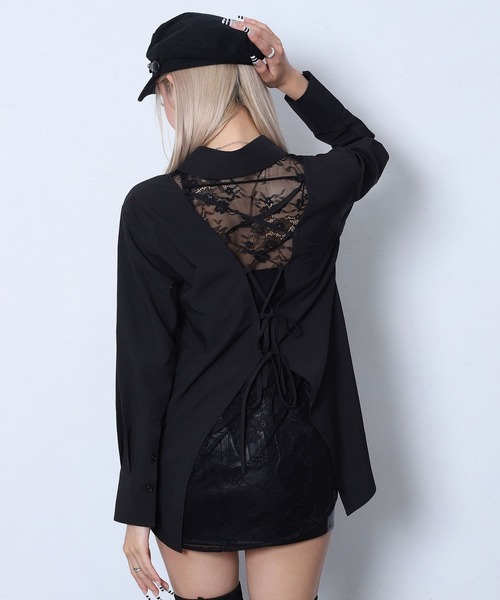 BLACKQUEEN(ブラッククイーン)の「【BLACKQUEEN】バックレースアップレースシャツ(シャツ/ブラウス・レディース・ホワイト/ブラック・M)」の17枚目の写真