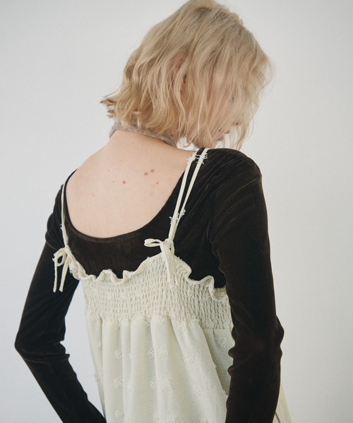 Crisp(クリスプ)の「crinkle volume cami onepiece / クリンクルボリュームキャミワンピース(ワンピース・レディース・ブラック/アイボリー・FREE)」の16枚目の写真