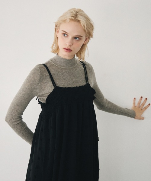 Crisp(クリスプ)の「crinkle volume cami onepiece / クリンクルボリュームキャミワンピース(ワンピース・レディース・ブラック/アイボリー・FREE)」の8枚目の写真