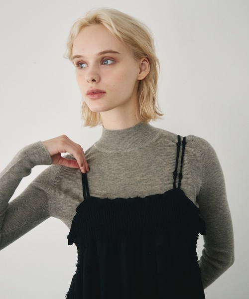 Crisp(クリスプ)の「crinkle volume cami onepiece / クリンクルボリュームキャミワンピース(ワンピース・レディース・ブラック/アイボリー・FREE)」の9枚目の写真