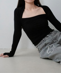 【on:nue】ボレロレイヤード風フィンガーホールカットソー /26-27 AW COLLECTION